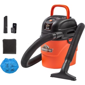 Armor All, AA155, 1.5 Gallon 2 Peak HP Wet/Dry Utility Shop Vacuum, Orange